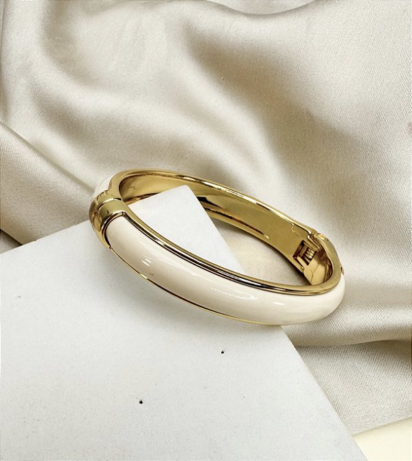 Bracelete RAIA off white folheada a ouro