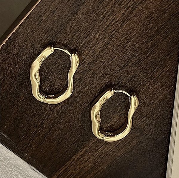 Argola RICA organico folheada a ouro