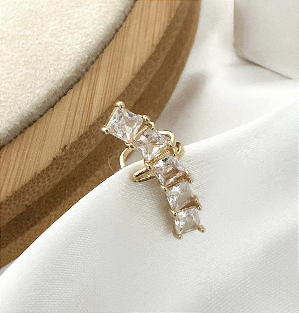 Piercing fake MALTA filete de zirconia zirconia folheada a ouro