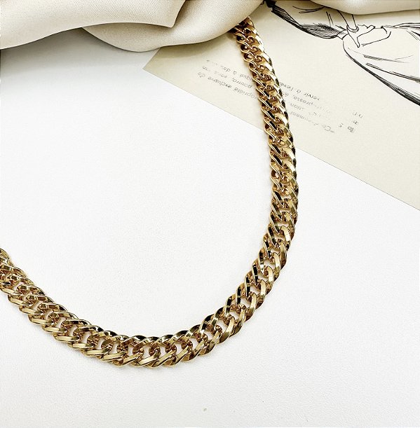 Choker RUSSIA corrente Folheada A Ouro