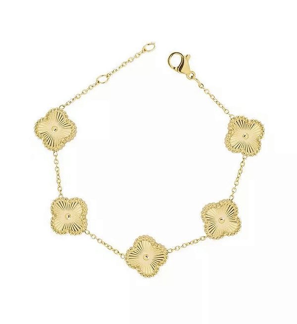Pulseira ROSANA corrente trevo Folheada A Ouro