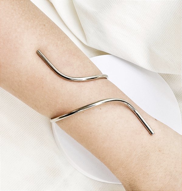Bracelete aro AURI anatomico Folheada A prata