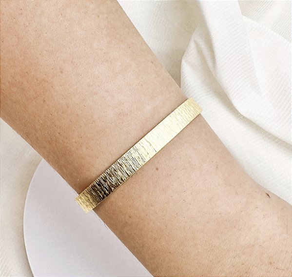 Bracelete POLI escovada folheada a ouro