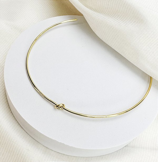 Choker SAMIA aro nó folheada a ouro