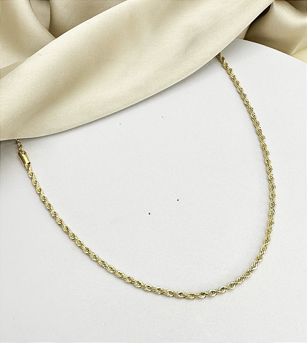 Colar SUELI cordão baiano fino folheada a ouro