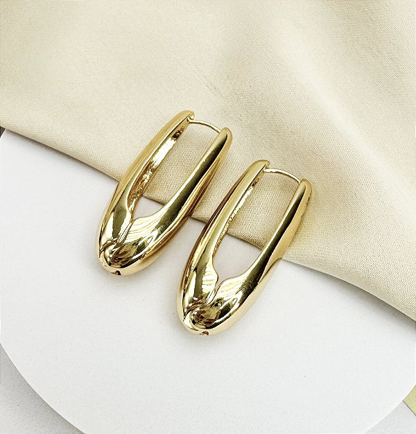 Argola KAUANE max gota folheada a ouro