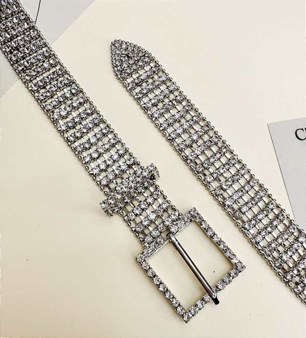 Cinto KELVIA max strass prata