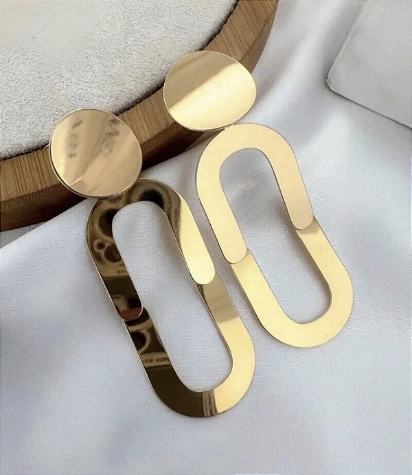 Brinco ZILDA max elos folheada a ouro
