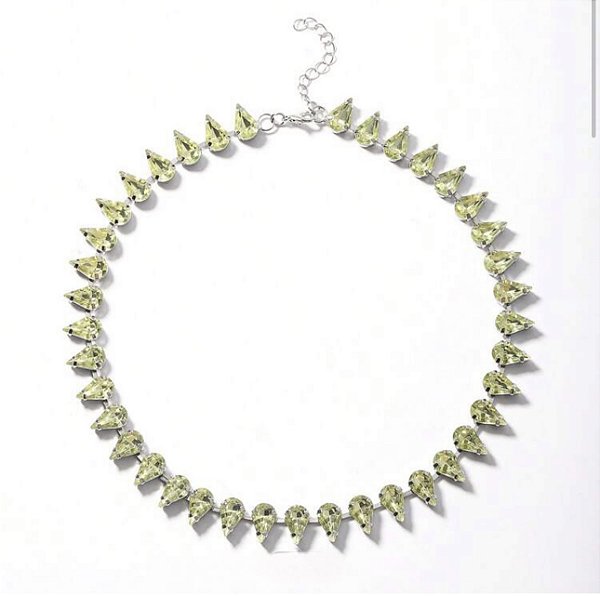 Choker RYDER cristal GOTA VERDE CLARO