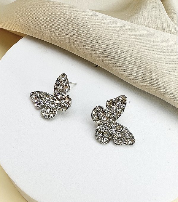 Brinco FLY borboleta em zirconia