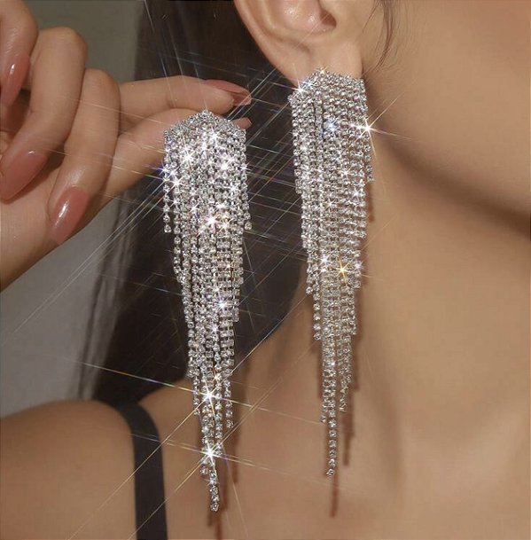 Brinco ARIETA party franjas strass premium