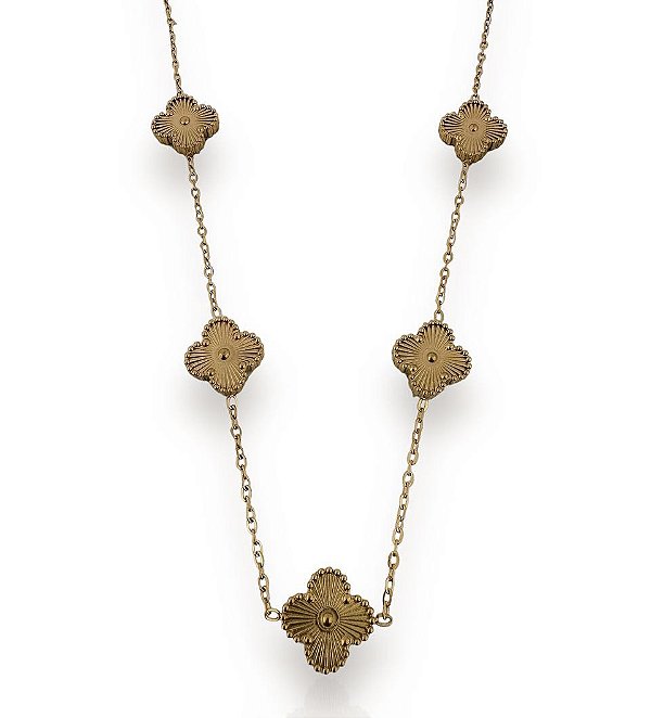 Colar CLOVER flor inspiração folheada a ouro