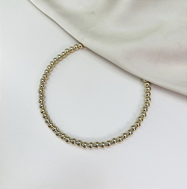 Choker aro ILEANA esferas douradas