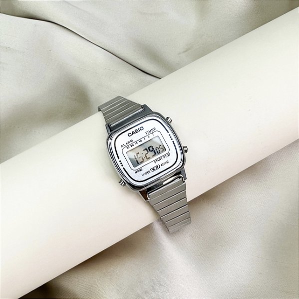 Relógio CASIO (1 linha) retrô aço inoxidável