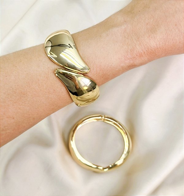 Bracelete TASHA max folheada a ouro