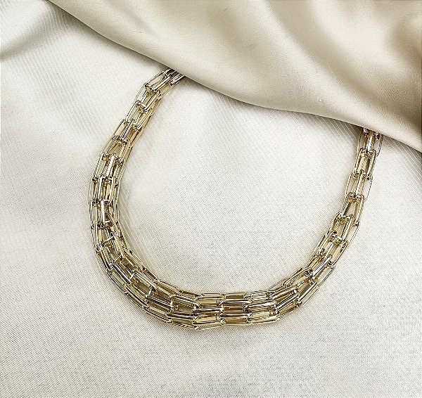 MAX Choker WILMA elos corrente Folheada a ouro