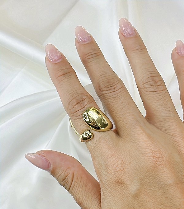 Anel SHANIA gota M bijoux fina dourado