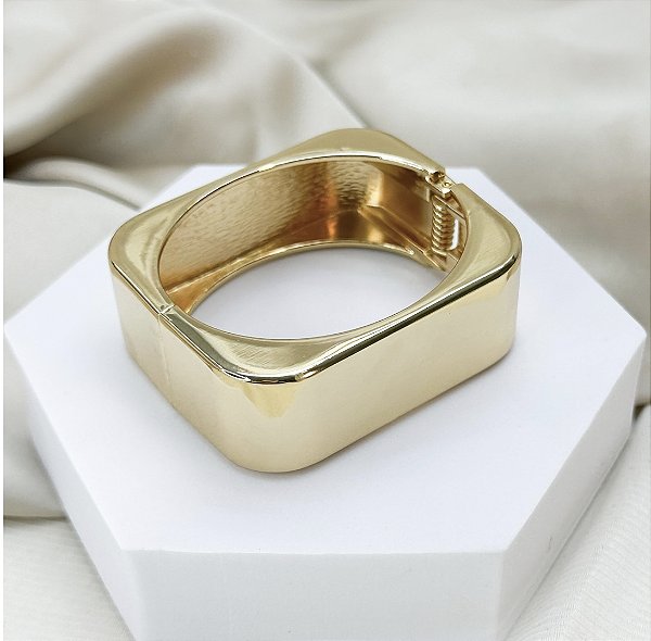 Bracelete NIX max geométrico folheada a ouro
