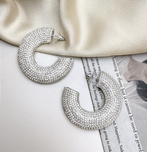 Max Argola FLORENÇA strass premium folheada a prata