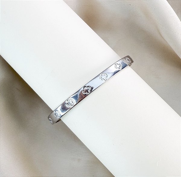 Bracelete EUGENIA trevo inspiração folheado a prata