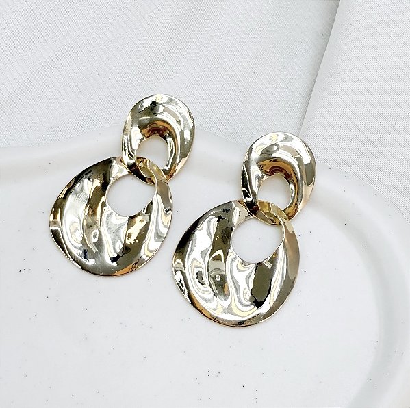 Brinco DESTINY organico folheada a ouro