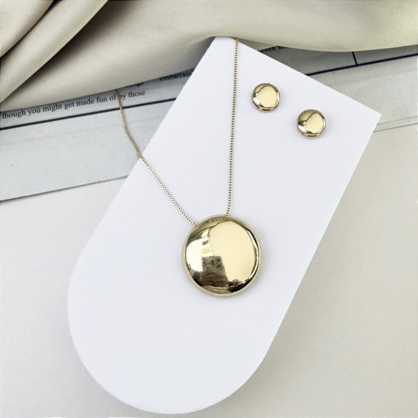 Conjunto LISBOA colar oval folheada a ouro
