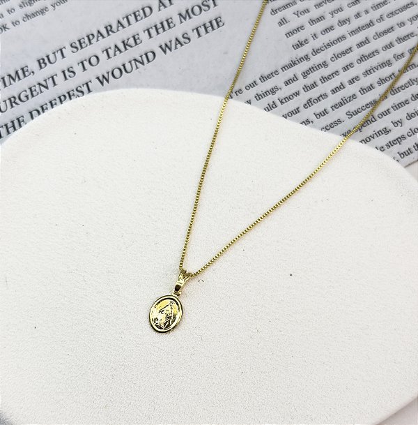 Colar Nossa Senhora da medalha milagrosa folheada a ouro