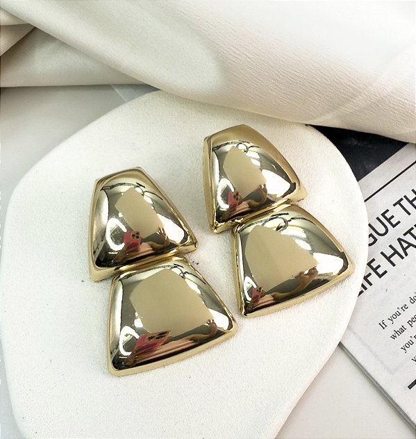 Max brinco MOLINA geometrico folheado a ouro