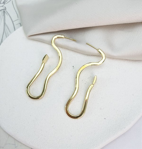 Brinco UANA orgânicos folheado a ouro