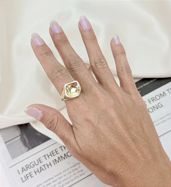 Anel LAIZE organico folheado a ouro