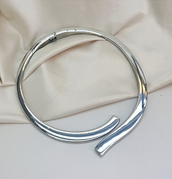 Choker aro ISSIS Folheada A prata