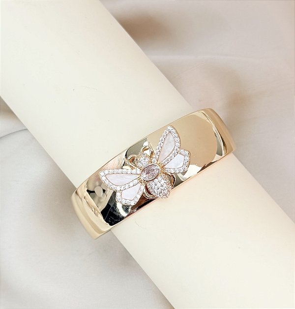 Bracelete HARRY com abelha 3D folheado a ouro