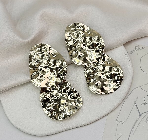 Max brinco CARPI organico martelado folheado a ouro