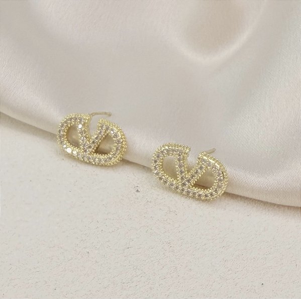 Brinco LARIE inspiração alta joalheria folheada a ouro