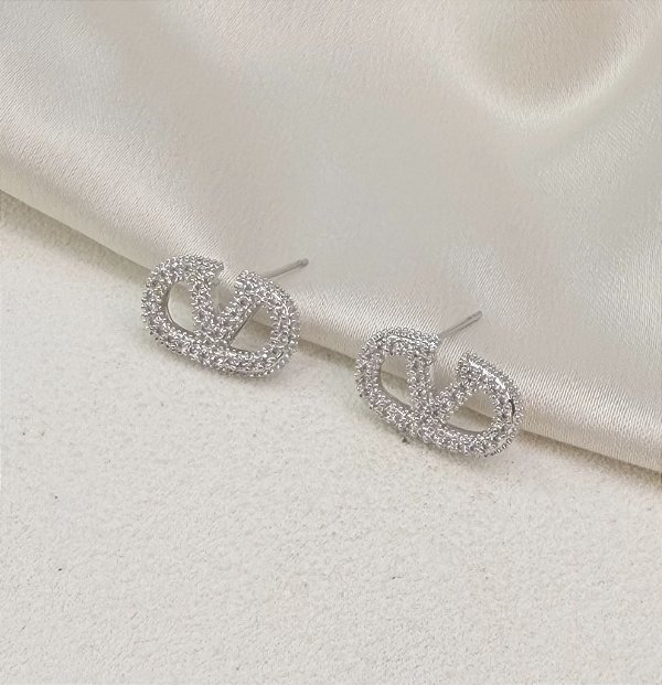 Brinco LARIE inspiração alta joalheria folheada a prata