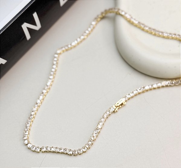Colar ELLIS riviera micro zircônias premium folheada a ouro