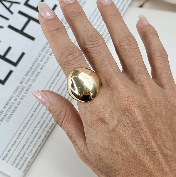 Anel EDDY boleado folheado a ouro