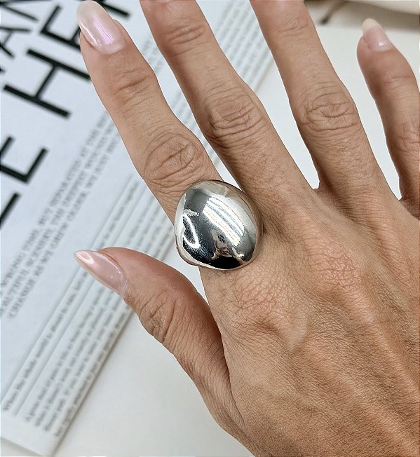 Anel EDDY boleado folheado a prata