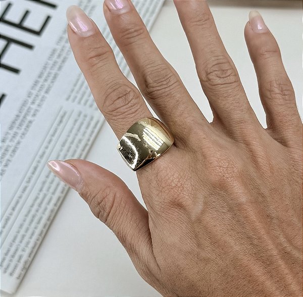 Anel SOPRANO placa folheado a ouro