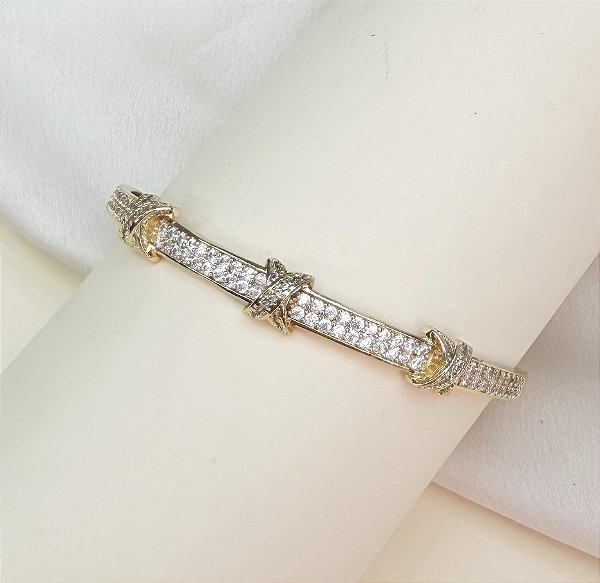 Bracelete ELODIE X com zirconia folheada a ouro