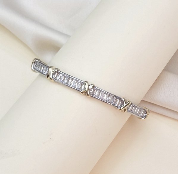 Bracelete ELODIE X com zirconia mix de banhos