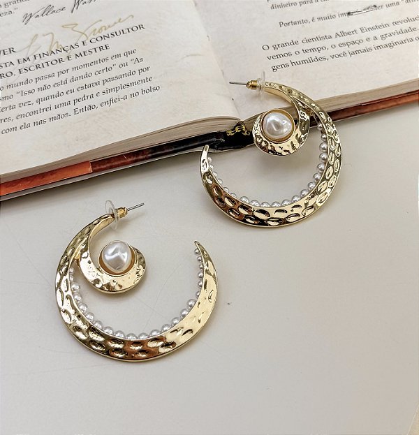 Max Argola CANOA dupla texturizada folheada a ouro