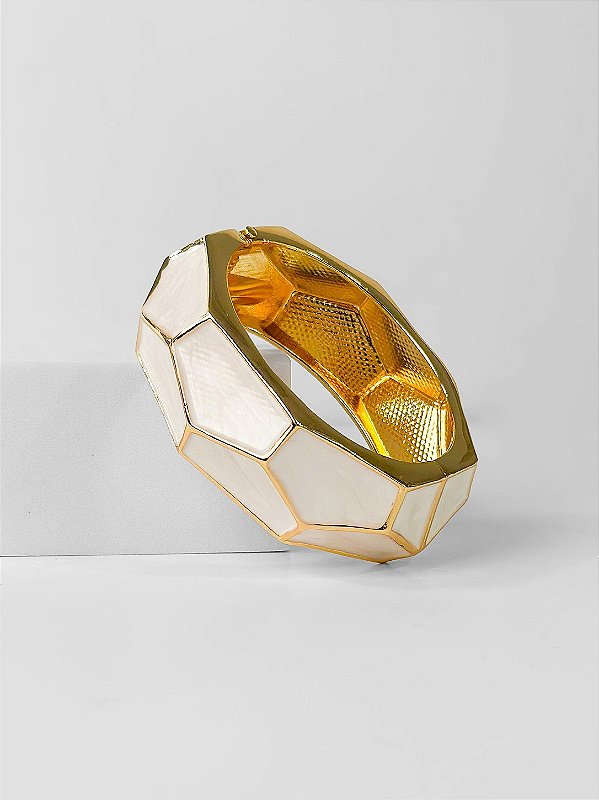 Bracelete CIANEL resinado folheado a ouro