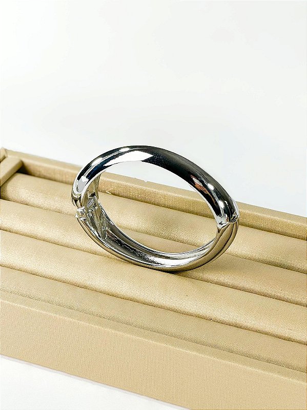 Bracelete FLOW oval folheado a prata