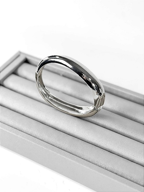 Bracelete ZAZIM fino orgânico folheado a prata