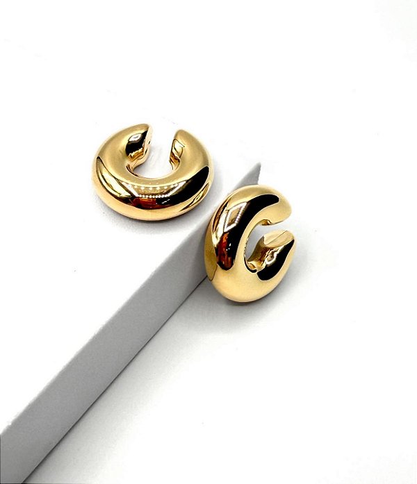 Piercing fake duplo KEDNA de encaixe folheada a ouro