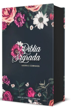 Bíblia Sagrada ARC - Letra Gigante | Harpa e Corinhos | Floral Pink