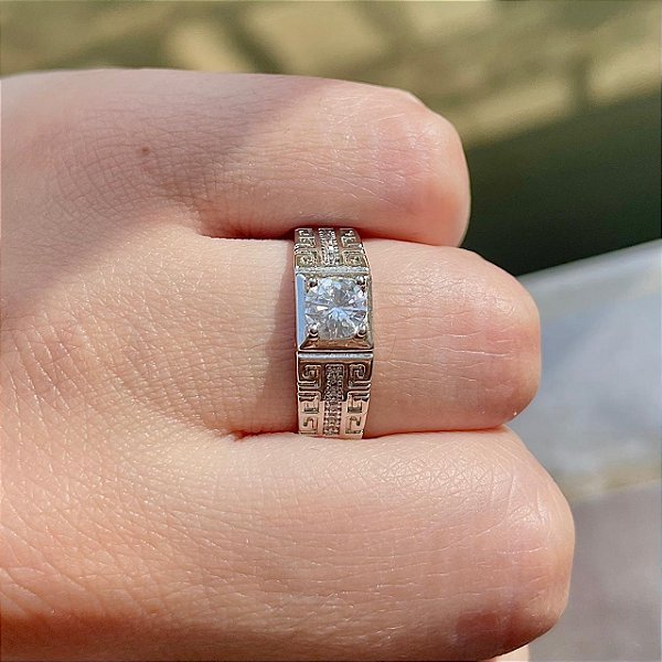 VL 742 - Anel de Formatura em Ouro Branco 18K