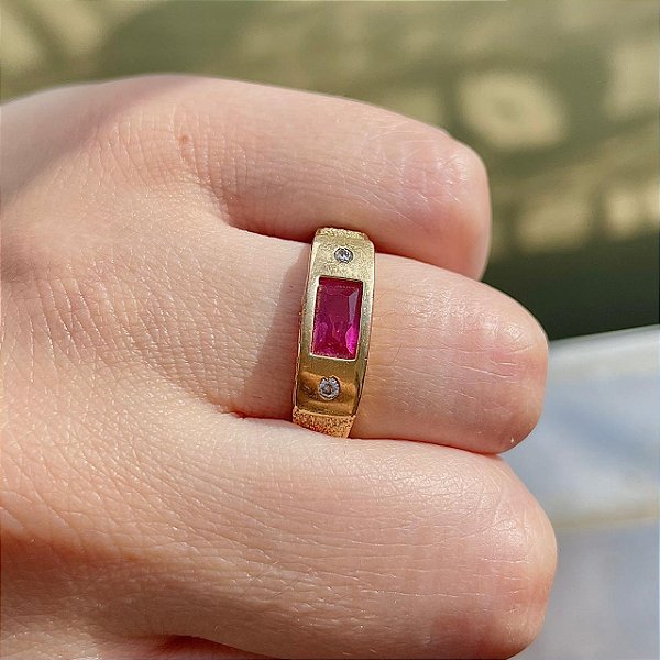 VL 734 - Anel de Formatura em Ouro Amarelo 18K