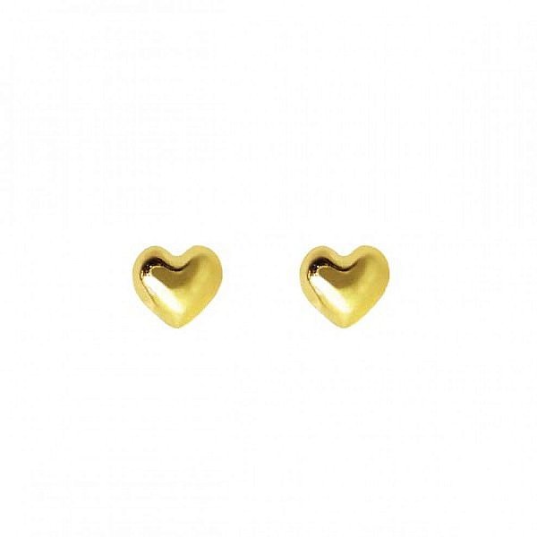 Brinco Infantil - Coração em Ouro Amarelo 18K